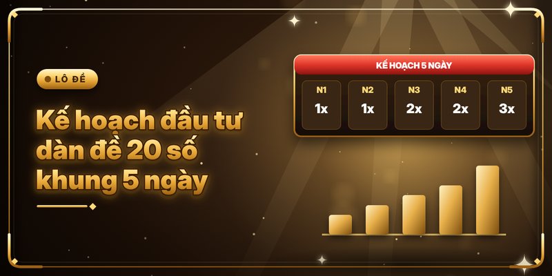 Kế hoạch đầu tư dàn đề 20 số khung 5 ngày